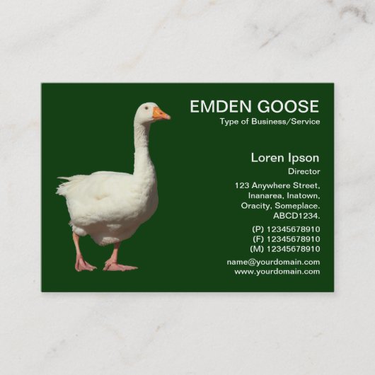 Carte De Visite Emden Goose - Forêt sombre |Vert (Devant)