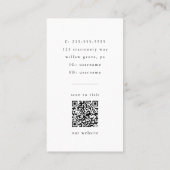 Carte De Visite EMELIA Blanc Noir Rustique Simple Moderne Boho Pho (Dos)