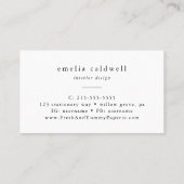 Carte De Visite EMELIA Rustique Simple Moderne Boho Unique Minimal (Dos)