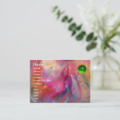 Carte De Visite EMERALD ABSTRAIT, rouge vif rose bleu vert (Debout devant)