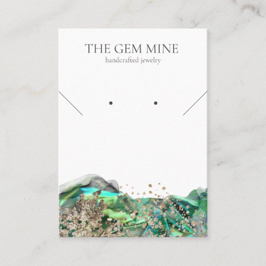 Carte De Visite Emerald Agate Gemstone Jewelry Display Card (Devant)