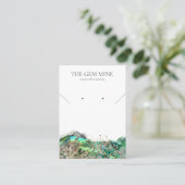 Carte De Visite Emerald Agate Gemstone Jewelry Display Card (Debout devant)
