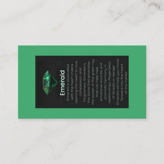 Carte De Visite Emerald Crystal Signification Bijoux Display Gemst (Devant)