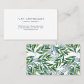 Carte De Visite Emerald Foliage Motif - Thérapiste (Devant / Derrière)