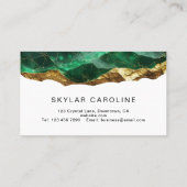 Carte De Visite Emerald Gold Wedding and Event Stylists (Dos)