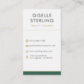 Carte De Visite Emerald Green Courtier immobilier professionnel (Dos)