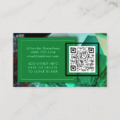 Carte De Visite Emerald Green Crystal Glam Luxe Elegant (Dos)