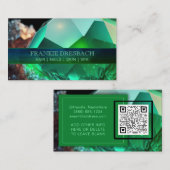 Carte De Visite Emerald Green Crystal Glam Luxe Elegant (Devant / Derrière)