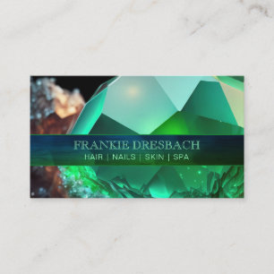 Carte De Visite Emerald Green Crystal Glam Luxe Elegant