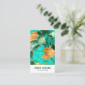 Carte De Visite Emerald Green et Gold abstrait (Debout devant)