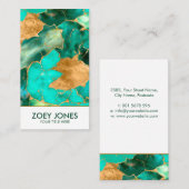 Carte De Visite Emerald Green et Gold abstrait (Devant / Derrière)