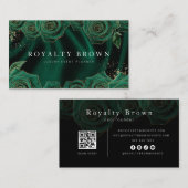 Carte de visite Emerald Green et Rose Gold (Devant / Derrière)