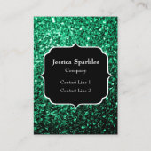 Carte De Visite Emerald Green fausse parties scintillant scintille (Devant)