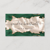 Carte De Visite Emerald Green Gold Agate Ivory Luxe (Devant)