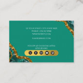 Carte De Visite Emerald Green & Gold Agate Parties scintillant (Dos)