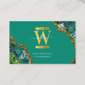 Carte De Visite Emerald Green & Gold Agate Parties scintillant (Devant)