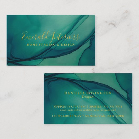 Carte De Visite Emerald Green Inkwell (Devant / Derrière)