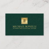 Carte De Visite Emerald green Leather Professional Votre logo (Devant)