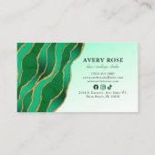 Carte De Visite Emerald Green Marbre Or Agate Beauté (Dos)
