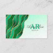 Carte De Visite Emerald Green Marbre Or Agate Beauté (Devant)