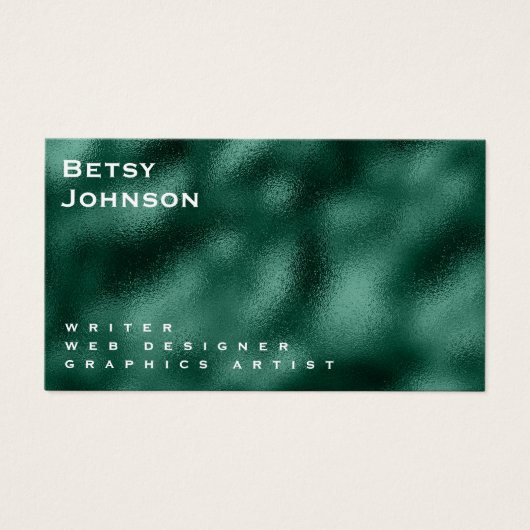 Carte de visite Emerald Green Metallic Foil (Devant)
