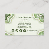 Carte De Visite Emerald Green Parties scintillant Agate Geode Luxe (Dos)