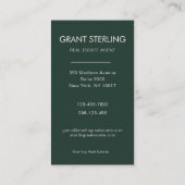 Carte De Visite Emerald Green Photo Real Estate Realtor (Dos)