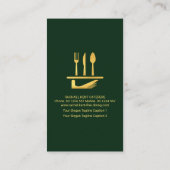 Carte De Visite Emerald Green Tuxedo Apron, service Butler (Dos)