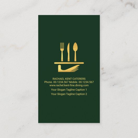 Carte De Visite Emerald Green Tuxedo Apron, service Butler (Dos)