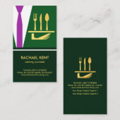 Carte De Visite Emerald Green Tuxedo Apron, service Butler (Devant / Derrière)