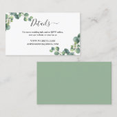 Carte De Visite Emerald Greenery Mariage Website Details Card (Devant / Derrière)