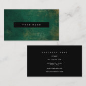 Carte De Visite Emerald Grungy Distressed Gold Marble Vip (Devant / Derrière)