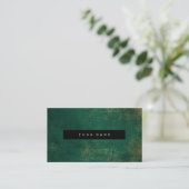 Carte De Visite Emerald Grungy Distressed Gold Marble Vip (Debout devant)