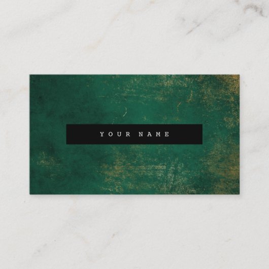 Carte De Visite Emerald Grungy Distressed Gold Marble Vip (Devant)