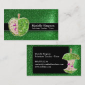 Carte De Visite Emerald Parties scintillant Apple Substitut enseig (Devant / Derrière)