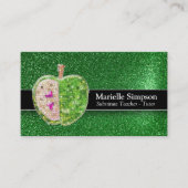 Carte De Visite Emerald Parties scintillant Apple Substitut enseig (Devant)