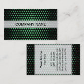 Carte De Visite Emerald Techno Dots Noir moderne (Devant / Derrière)