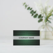 Carte De Visite Emerald Techno Dots Noir moderne (Debout devant)