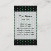 Carte De Visite Emerald Techno Dots Noir moderne (Dos)