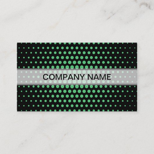 Carte De Visite Emerald Techno Dots Noir moderne (Devant)