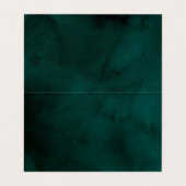 Carte De Visite Émeraude aquarelle Nom du monogramme (Intérieur déplié)