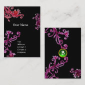 Carte De Visite Émeraude de MONOGRAMME MAGIC SWIRL (Devant / Derrière)