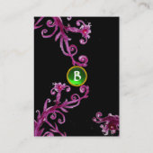 Carte De Visite Émeraude de MONOGRAMME MAGIC SWIRL (Dos)