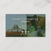 Carte De Visite Émeraude moderne vert superposition 4 Photos Scrip (Dos)