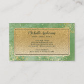 Carte De Visite Émeraude Vert Aquarelle Or (Dos)