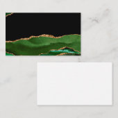 Carte De Visite Émeraude Vert Marbré Agate Pierre contemporaine (Devant / Derrière)