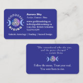 Carte de visite émergent de la déesse violette (Devant / Derrière)