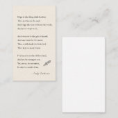 Carte De Visite Emily Dickinson L'espoir poétique est quelque chos (Devant / Derrière)