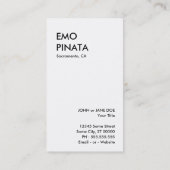 Carte De Visite emo pin (Dos)