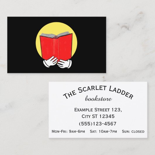 Carte De Visite Émoticône lisant un livre - librairie ou (Devant / Derrière)